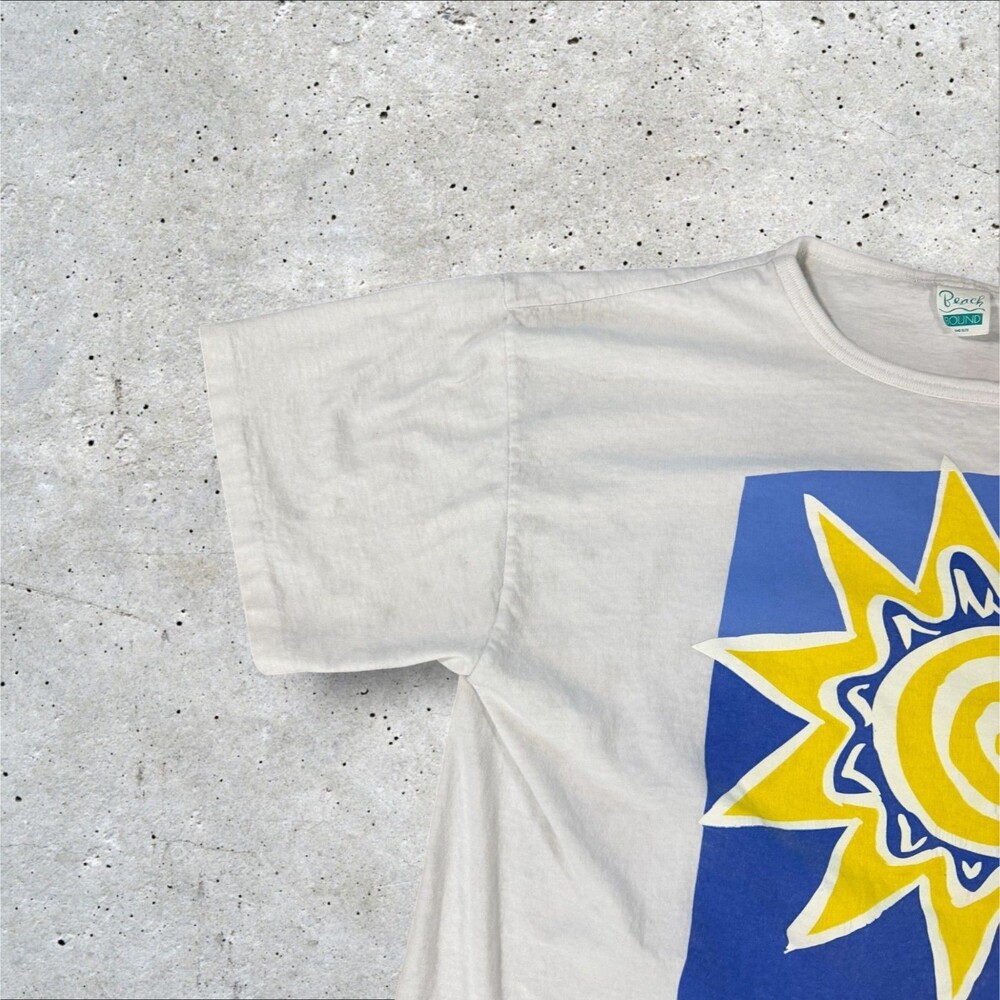 Vintage 90s Beach Bound Sun Graphic Pocket Tee Shirt Made In USA Single Stitch - Picture 4 of 9